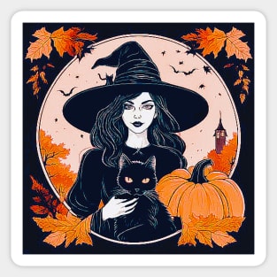 Witch With Black Cat # 9 Sticker